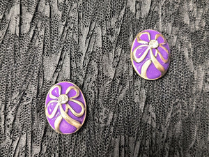 Oval Floral Enamel Small Buckles
