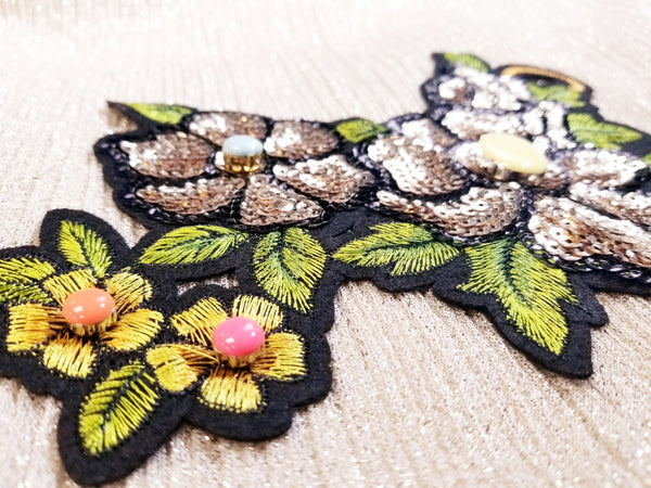 Embroidery Flower & leaves Motif