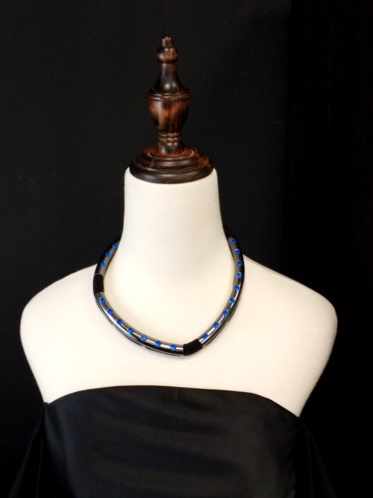Elastic Jersey Cord with metal tube Necklace