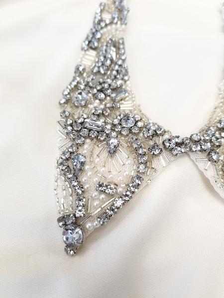 Rhinestone & Pearl Collar Necklace