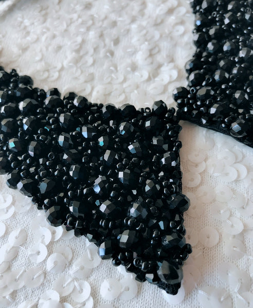 Vintage Beaded Shiny  Collar Necklace