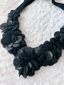 Sequin Flower Collar Necklace
