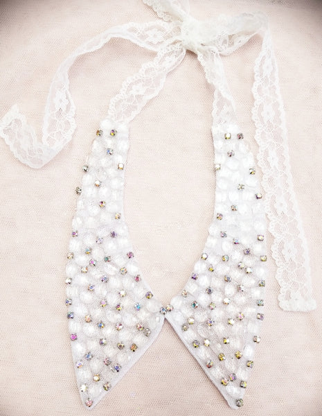 Vintage Beaded Shiny  Collar Necklace