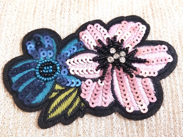 Sequin Embroidery Flower Beaded Motif